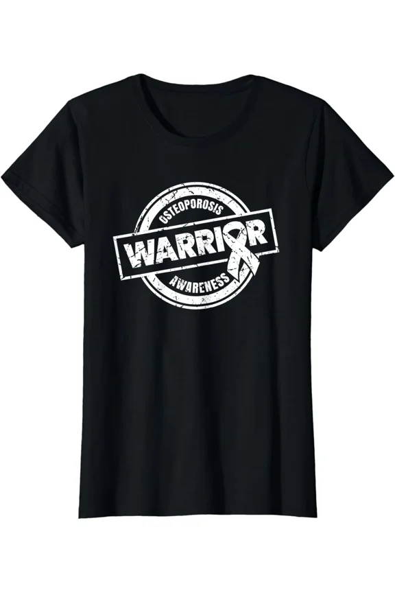 National Month Products Warrior Osteoporosis Month Ladies' Crewneck T-Shirt