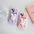 thumbnail image 2 of Purple Bunny Phone Case Compatible with iPhone 14 Pro Max, Cute 3D Korea Dopamine Rabbit Case with Bunny Telescopic Hold Stand Shockproof Silicone Soft Case, 2 of 11