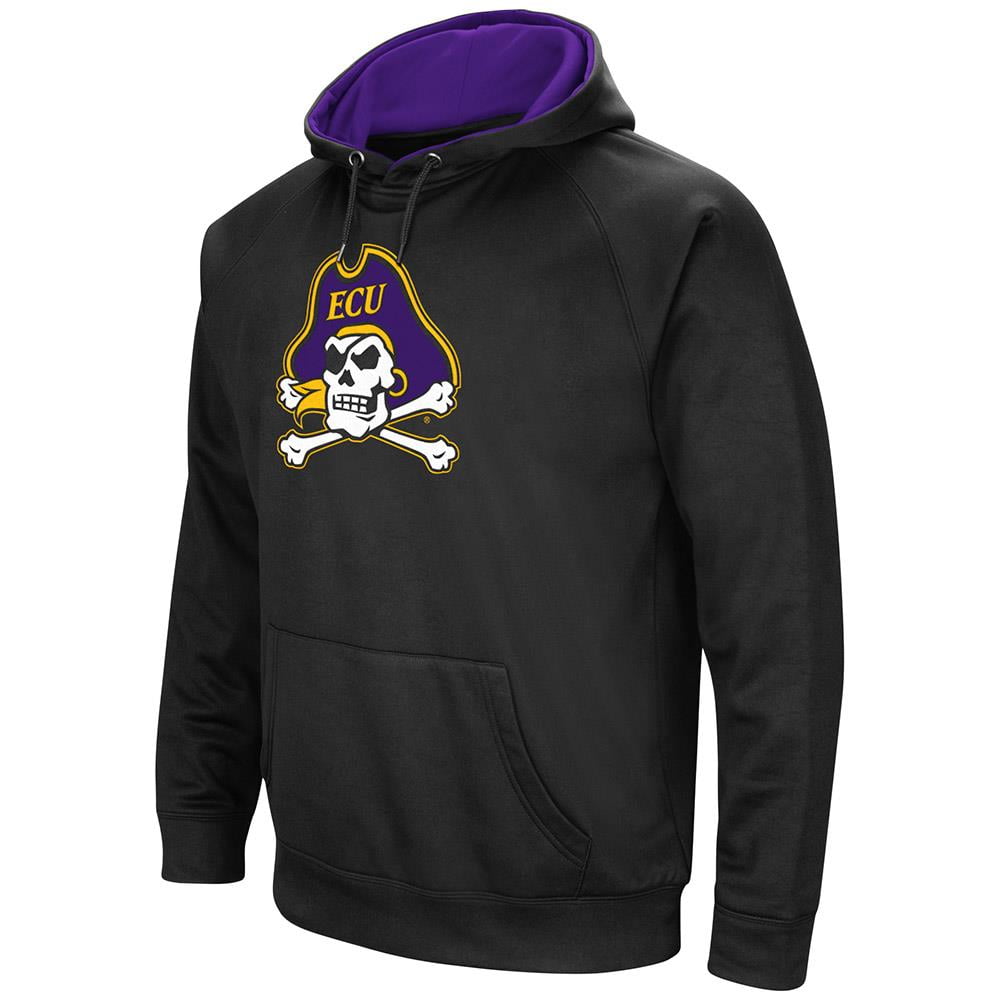 Mens East Carolina Pirates Black Pull-over Hoodie by Colosseum