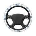 thumbnail image 3 of Kll Car Steering Wheel Cover, Universal 15 Inch, Soft Elastic And Comfortable,Car Accessories Decorations-Pale Blue Lotus Flowers, 3 of 7