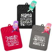 2ooya 3Pcs Cotton Potholder with 3pcs Silicone Scraper for Baking Multicolor Rectangle Pot Holder