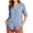 Dark Blue, variant on cocolona Womens Collared Shirt Summer Striped Short Sleeve Button Tops Dressy Casual Business Outfits Blouses