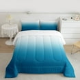 thumbnail image 2 of jejeloiu Abstract Gradient Effects Full Size Comforter Sets,Minimalsim Ombre Bedding Comforter Set,White Blue Bedding Sets For Kids,Breathable Home Decor Reversible,3pcs, 2 of 8
