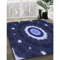 thumbnail image 2 of Ahgly Company Indoor Round Patterned Night Blue Area Rugs, 4' Round, 2 of 6