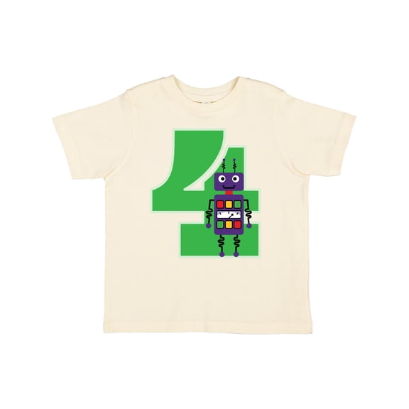 Inktastic 4th Birthday Robot Boys Robotics Boys Toddler T-Shirt