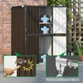 thumbnail image 6 of AECOJOY 46.4" Big Storage Cabinet Metal Organizer with Doors and Shelves for both Indoor/ Outdoor, Patio Storage Building for Outside& Garden in Brown, 6 of 8