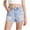 Light Blue-1, variant on Girls Jeans Shorts Ripped Y2K Vintage Mid Waist Straight Leg Denim Shorts with Elastic Waistband Hem (Light Blue,14-15 Years)