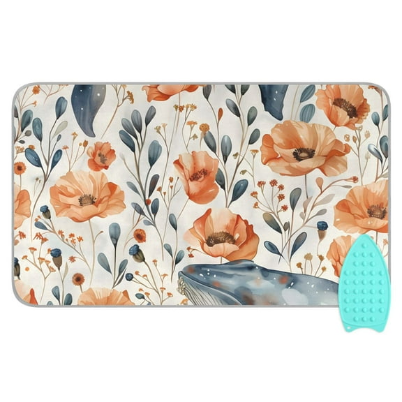 Whale Flowers Ironing Board Covers Heat Resistant Ironing Pad Mat Portable for Travel Washer Dryer Table