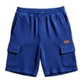thumbnail image 6 of Mens Cargo Shorts Soild Color Casual Fashion Mens Shorts Elastic Waist Hiking Outdoors Athletic Shorts with Multi-Pocket for Summer Vacation, 6 of 7