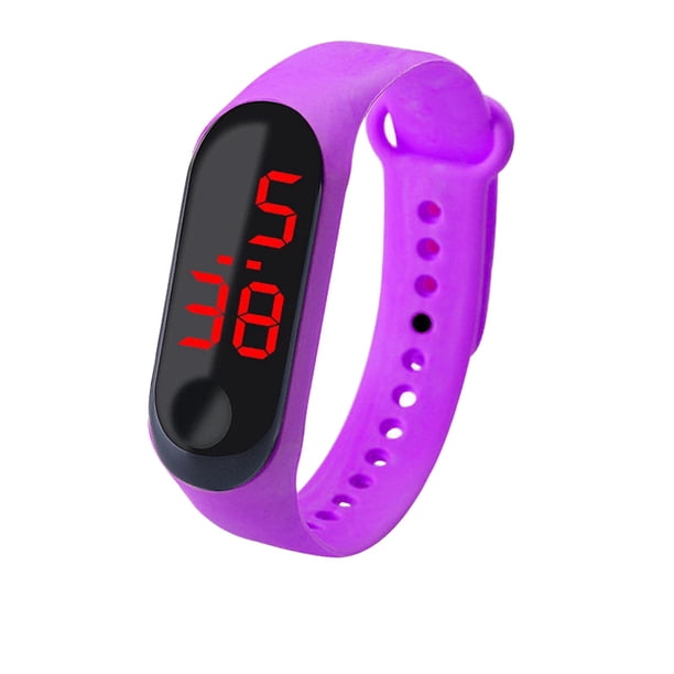 Mejor Belleza Digital Watch, LED Watch Sports Silicone Strap Digital 12-Hour Dial Electronic Display Wristwatch Watch