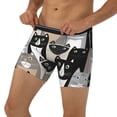 thumbnail image 3 of Salouo Colors Cats Pattern Men's Boxer Briefs, Soft & Breathable Underwear Elastic Waistband Briefs for Men,1-Pack, 3 of 7