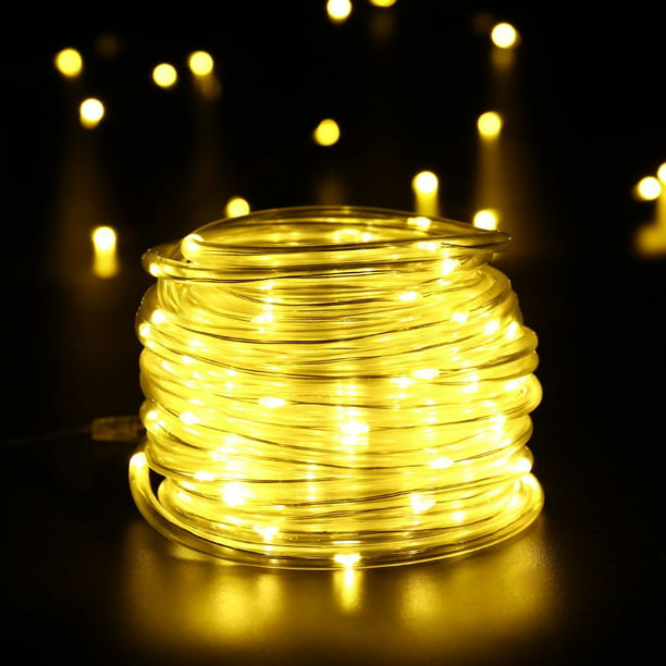 Luckled Dimmable Led Rope Lights 100, Outdoor Rope Lights Battery Operated