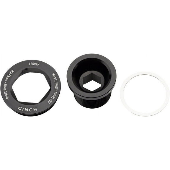 RaceFace CINCH Crank Bolt and Puller Cap Set - M18x15, Gloss Black