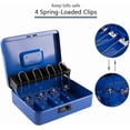 thumbnail image 3 of Locking Cash Box with Lock Money Box with Cash Tray Lock Box with Key Money Saving Organizer .Lx .Wx .H es XL Large, 3 of 7