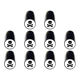 thumbnail image 1 of 10uds. Ball Stamper Golf Tinta de marcado de larga duración para amantes, niños y adultos (calavera) Negro, 1 of 2