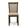 thumbnail image 3 of MZCNT04 Dining Room Chairs - Light Tan Linen Fabric Seat and High Chair Back - Sand Blasting Antique Walnut Finish (SET OF 2), 3 of 5