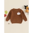 thumbnail image 5 of Aojekbee Baby Halloween Knitted Sweater Casual Pumpkin/Ghost Embroidery Warm Long Sleeve Pullover Infant Knitwear for Toddler, 5 of 10