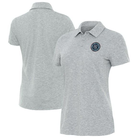 Women's Antigua Heather Gray New York City FC Matter Polo