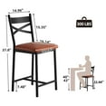 thumbnail image 2 of Bar Stools Set of , 37 inch Counter Height Bar Stools, Adjustable PU Leather Swivel Barstools, Modern Counter Stools with Back and Footrest, Counter Height Barstools for Bar, Kitchen, Dining Room, 2 of 7