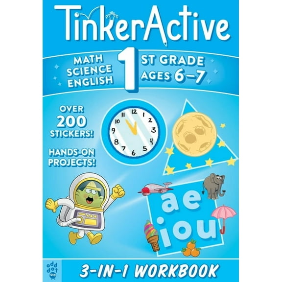 TinkerActive Workbooks: TinkerActive 1st Grade 3-in-1 Workbook : Math, Science, English Language Arts (Paperback)