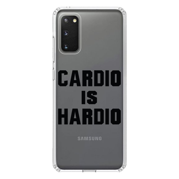 DistinctInk Clear Shockproof Hybrid Case for Galaxy S20 ULTRA / 5G (6.9" Screen) - TPU Bumper Acrylic Back Tempered Glass Screen Protector - Cardio is Hardio