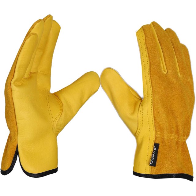 Guantes de trabajo de cuero resistentes a espinas (XL) para jardinería, construcción de jardines y construcción resistente para hombres y mujeres, construcción transpirable y flexible Rojo Verde