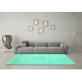 thumbnail image 3 of Ahgly Company Machine Washable Indoor Round Persian Turquoise Blue Traditional Area Rugs, 3' Round, 3 of 4