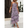 thumbnail image 6 of PRETTYGARDEN Women's Summer Floral Sundress Casual One Shoulder Tiered Ruffle Flowy Midi Beach Boho Dresses, 6 of 9