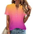 thumbnail image 2 of Scyoekwg Womens Summer Fashion Short Sleeve Tops Comfy Clothes Shirt Loose Women's Shirts Casual Ladies Blouses Dressy Casual Womens Summer Fashion, 2 of 5