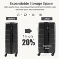 thumbnail image 5 of Taoset 20-Inch Expandable Blue Hard Shell Luggage, ABS Suitcase with Dual Spinner Wheels, TSA Accepted Lock, Wet/Dry Compartments, Lightweight & Durable for Travel, Black, 5 of 9
