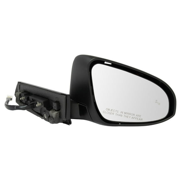 TRQ Passenger Side Right Mirror Power Heated with Puddle Light Smooth Black Paint to Match Fits 2018-2021 Toyota C-HR TO1321365 TO1327115