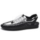 thumbnail image 5 of Sandalias de gladiador para hombre, zapatos de verano tejidos hechos a mano de alta calidad para hombre, sandalias de playa informales sin cordones para exteriores, zapatillas planas, 5 of 5