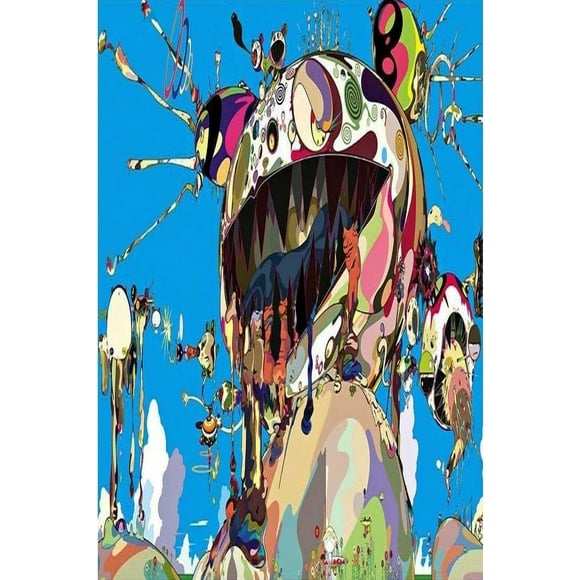 PPHAOSHO Rare Takashi Murakami Tan Tan Bo Puking Poster frameless Painting Canvas Wall Posters Art Picture Print Modern Home Decor 16x24inch