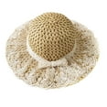 thumbnail image 4 of Sombrero de Paja Visera de Playa Transpirable para Niños Yinane, 4 of 5