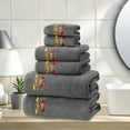 thumbnail image 4 of 6 Piece Cotton Towel Set – Fall Pumpkin Embroidered Bath Towels, Hand Towels, and Washcloths, Soft Absorbent Bathroom Decor Set for Thanksgiving, 4 of 6