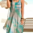thumbnail image 4 of Vestido corto Vestido plisado sin mangas con estampado Tie-Dye, Azul, XL Sweethay AP002087-04, 4 of 7
