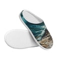 thumbnail image 3 of Balery Blue Ocean Waves Pattern Women's Fuzzy Memory Foam Slippers Fluffy Winter House Shoes Indoor and Outdoor-39/40, 3 of 7