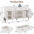 thumbnail image 2 of Bingirl Large White Sideboard Cabinet for Buffet Storage, 62 Inch with Three Drawers and Four Glass Doors as Coffee Bar Table in Dining Room or Kitchen, 2 of 7