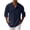 Kizanda-Navy, variant on Kizanda Men Half Button Work Shirt with Chest Pockets Pullover Lightweight Stand Collar Work Comfy Office Shirt Long Sleeve Fall Winter Business Casual Top for Men L