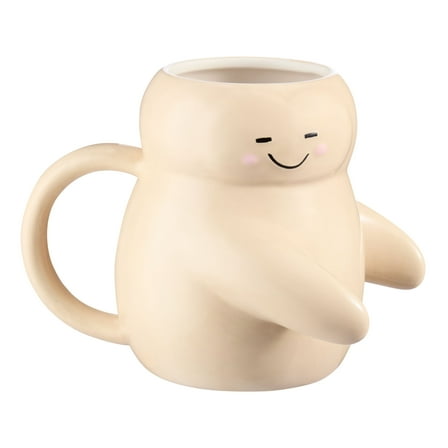 Mainstays 15.55 oz Cream Sculpted Hug Earthenware Mug