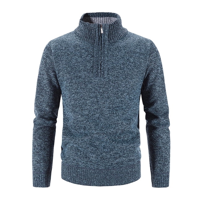 TIMIFIS Men's Soft Sweaters Quarter Zip Turtleneck Pullover Classic Ribbed Lightweight Turtleneck Sweater Pullover - Fall/Winter
