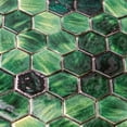thumbnail image 5 of The Tile Life Agate 2 in x 2 in Hexagon Emerald Glossy Porcelain Mosaic Wall Tile 1 Sheet, 5 of 15