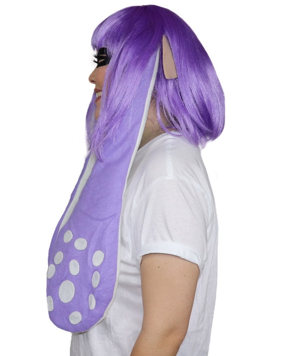 HPO | Women’s Inkling  Wig and Ears with Mask Set | Multiple Colors | Video Game Cosplay Wig | Capless Cap | For Teens and Adults