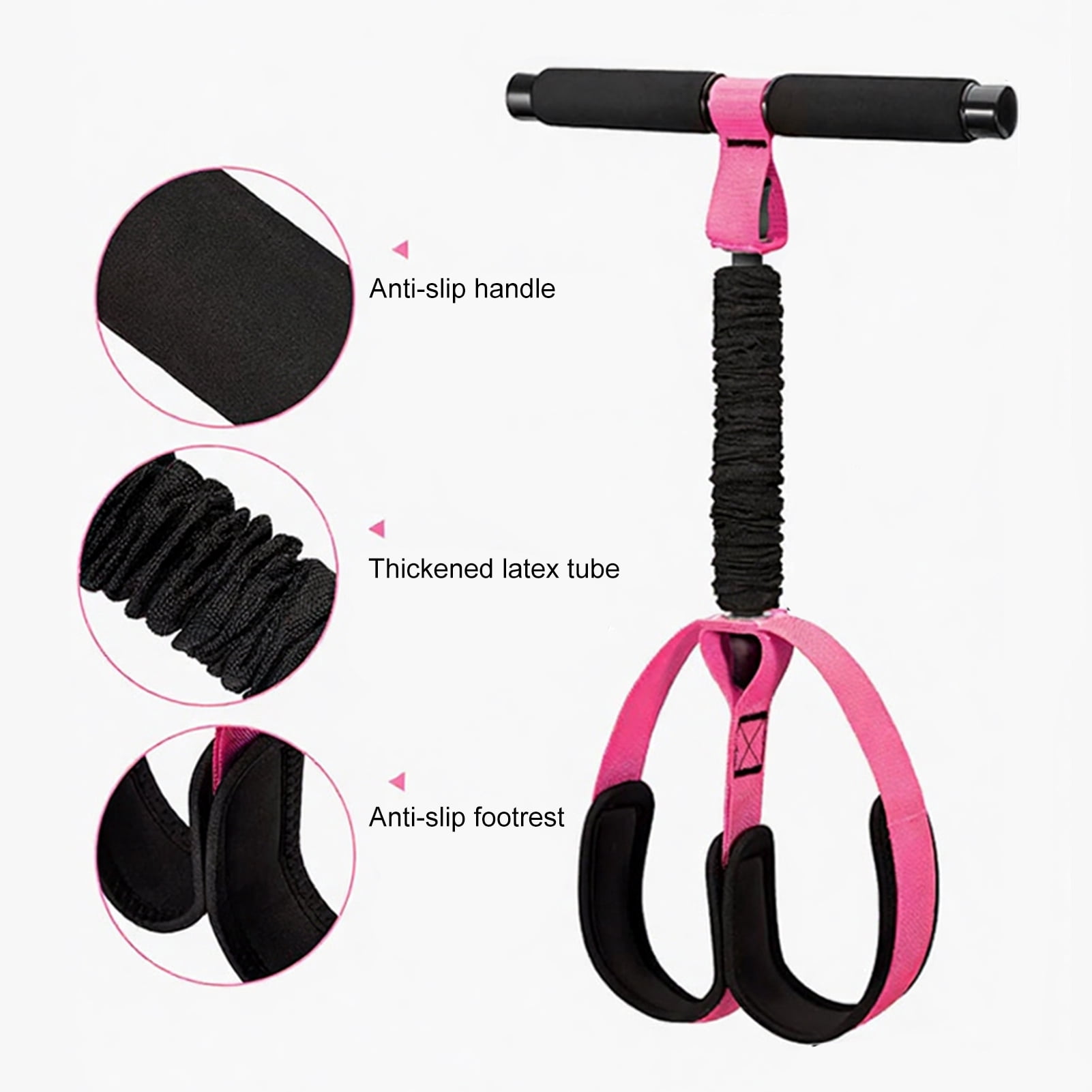 YIFAEUX Pedal Resistance Band with Handle Yoga Sit-up Exerciser Pull Rope Men Women Abdomen Waist Arm Leg Core Training Workout Equipment