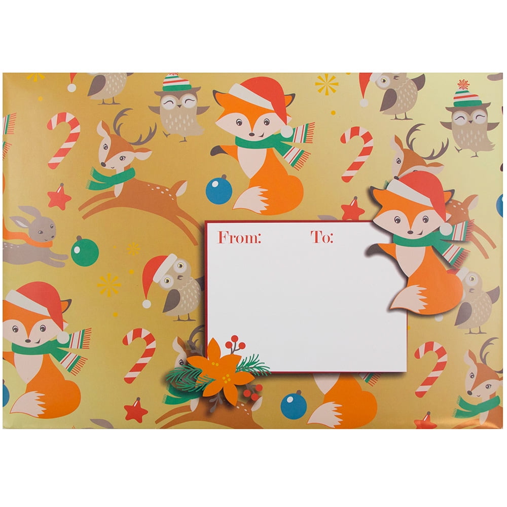 JAM Paper Holiday Bubble Mailers Small 6" x 10" Foxy Christmas