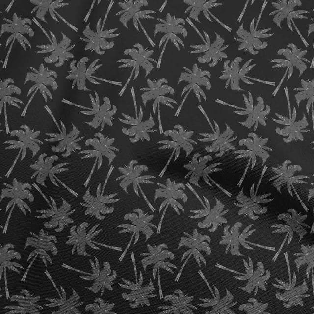 oneOone Viscose Chiffon Gray Fabric Tropical Palm Tree Sewing Craft Projects Fabric Prints By Yard 42 Inch Wide