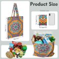 thumbnail image 3 of Tribal Boho Mandala Canvas Tote – Abstract Geometric Design, Foldable and Reusable, 3 of 6