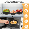thumbnail image 4 of 2 Sets of Microwave Ramen Bowls, Portable Wheat Fiber Ramen Cooker with Featuring Integrated Handles Strainer Spoon Chopsticks Fork, Ideal Cookware for College Dorms Apartments, 40 oz,Black & Purple, 4 of 8