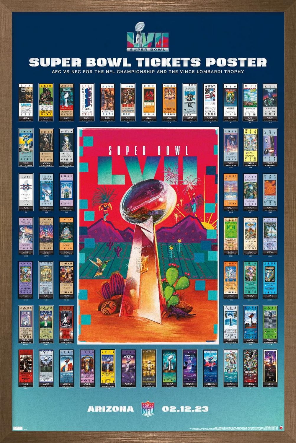 NFL League - Super Bowl LVII Ticket Collage Wall Poster, 22.375" x 34"