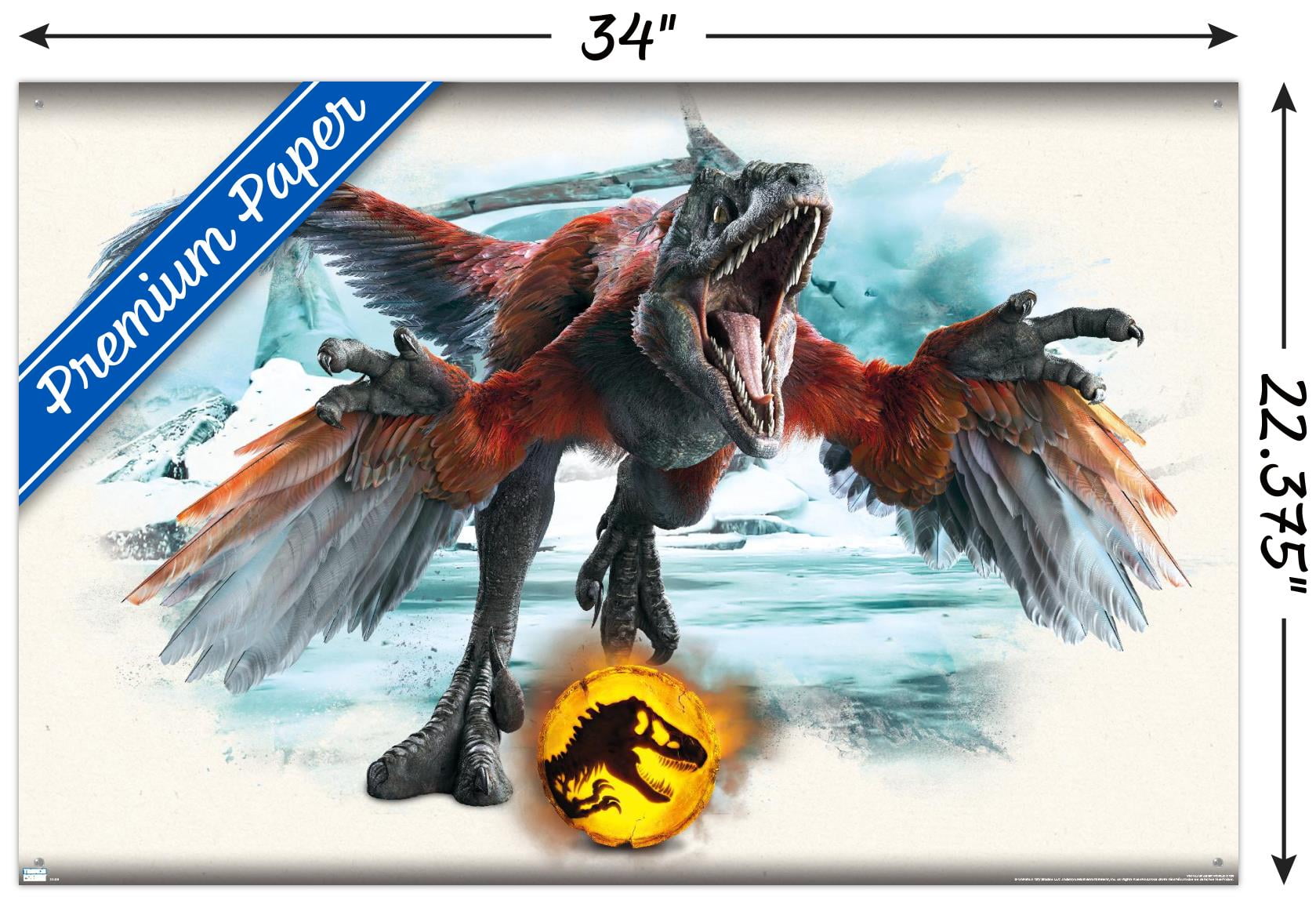 Jurassic World: Dominion - Pyroraptor Focal Wall Poster with Pushpins, 22.375" x 34"